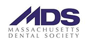 The image features a logo with the text ADS prominently displayed, alongside the Massachusetts Dental Society s logo, suggesting an affiliation between the two organizations.